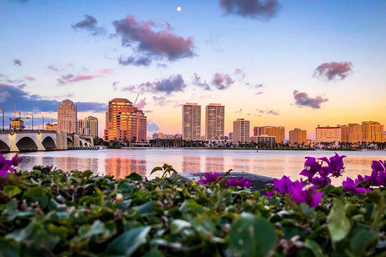West Palm Beach Florida skyline sunset - hard money lenders